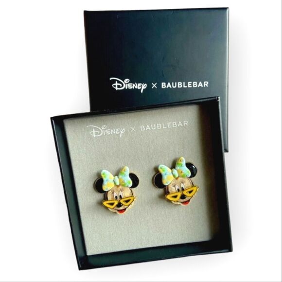 NIB BAUBLEBAR x Disney Tropical Minnie Mouse Stud Earrings - Picture 2 of 2